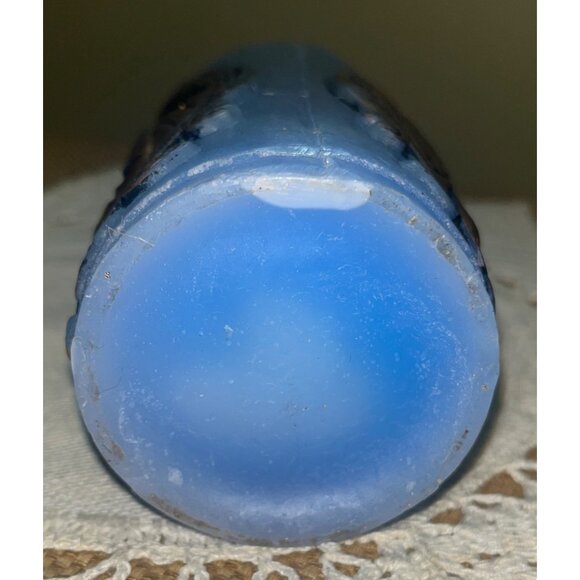 Candle Jasco 1978 Christmas Adoration Madonna & Child Blue Gold 5" Vintage - Picture 6 of 7